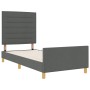 Estructura de Cama Gris Oscuro 100x200 cm Tela de , Camas y somieres - Ref: Foro24-3344628, Precio: 163,75 €, Descuento: %