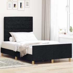 Estructura de cama Marrón oscuro 120x190 cm Tela de , Camas y somieres - Ref: Foro24-3344637, Precio: 189,38 €, Descuento: %
