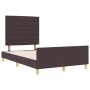 Estructura de cama Marrón oscuro 120x190 cm Tela de , Camas y somieres - Ref: Foro24-3344637, Precio: 189,38 €, Descuento: %
