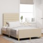 Estructura de Cama Crema 120x190 cm de Tela de , Camas y somieres - Ref: Foro24-3344639, Precio: 185,32 €, Descuento: %