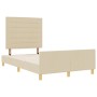 Estructura de Cama Crema 120x190 cm de Tela de , Camas y somieres - Ref: Foro24-3344639, Precio: 185,32 €, Descuento: %