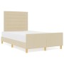 Estructura de Cama Crema 120x190 cm de Tela de , Camas y somieres - Ref: Foro24-3344639, Precio: 185,32 €, Descuento: %