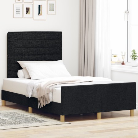 Cama Negra 120x200 cm de Tela de , Camas y somieres - Ref: Foro24-3344643, Precio: 205,19 €, Descuento: %