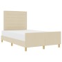 Cama de tela crema 140x190 cm de , Camas y somieres - Ref: Foro24-3344653, Precio: 242,85 €, Descuento: %
