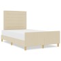 Cama de tela crema 140x190 cm de , Camas y somieres - Ref: Foro24-3344653, Precio: 242,85 €, Descuento: %