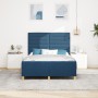 Estructura de cama de tela azul 140x200 cm de , Camas y somieres - Ref: Foro24-3344661, Precio: 221,71 €, Descuento: %
