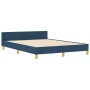 Estructura de cama de tela azul 140x200 cm de , Camas y somieres - Ref: Foro24-3344661, Precio: 221,71 €, Descuento: %