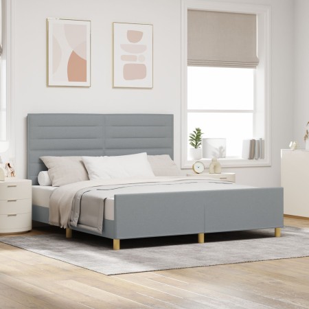 Cama Gris Claro 180x200 cm de Tela de , Camas y somieres - Ref: Foro24-3344669, Precio: 278,55 €, Descuento: %