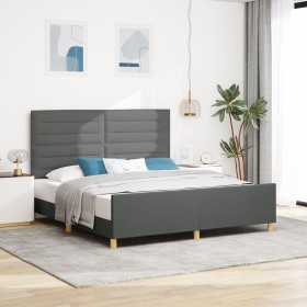 Estructura de Cama Gris Oscuro 180x200 cm Tela de , Camas y somieres - Ref: Foro24-3344670, Precio: 265,87 €, Descuento: %