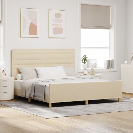 Cama en color crema - 180x200 cm de tela de , Camas y somieres - Ref: Foro24-3344674, Precio: 260,21 €, Descuento: %