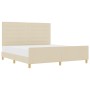 Cama en color crema - 180x200 cm de tela de , Camas y somieres - Ref: Foro24-3344674, Precio: 260,21 €, Descuento: %