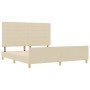 Cama en color crema - 180x200 cm de tela de , Camas y somieres - Ref: Foro24-3344674, Precio: 260,21 €, Descuento: %
