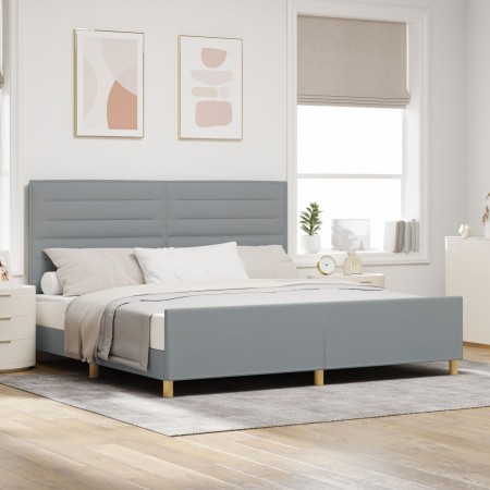 Estructura de Cama en Gris Claro, 200x200 cm, Tela de , Camas y somieres - Ref: Foro24-3344676, Precio: 277,14 €, Descuento: %