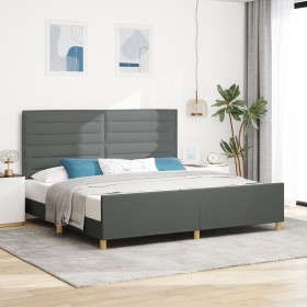 Estructura de Cama de Tela Gris Oscuro 200x200 cm de , Camas y somieres - Ref: Foro24-3344677, Precio: 277,76 €, Descuento: %