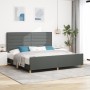 Estructura de Cama de Tela Gris Oscuro 200x200 cm de , Camas y somieres - Ref: Foro24-3344677, Precio: 277,76 €, Descuento: %