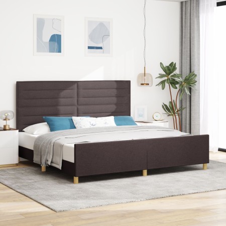 Marco de Cama Marrón Oscuro 200x200 cm Tela de , Camas y somieres - Ref: Foro24-3344679, Precio: 257,48 €, Descuento: %