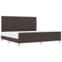 Marco de Cama Marrón Oscuro 200x200 cm Tela de , Camas y somieres - Ref: Foro24-3344679, Precio: 257,48 €, Descuento: %