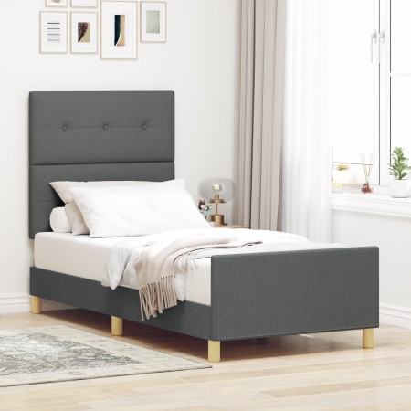 Estructura de Cama Gris Oscuro 80x200 cm de Tela de , Camas y somieres - Ref: Foro24-3344684, Precio: 150,74 €, Descuento: %