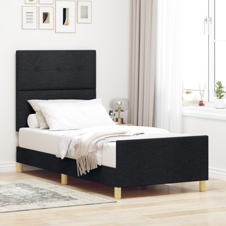 Cama Negra 80x200 cm Tela de , Camas y somieres - Ref: Foro24-3344685, Precio: 132,08 €, Descuento: %