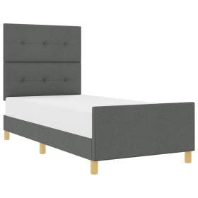 Estructura de Cama Gris Oscuro 90x190 cm Tela de , Camas y somieres - Ref: Foro24-3344691, Precio: 158,09 €, Descuento: %