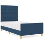 Cama de tela azul 90x190 cm de , Camas y somieres - Ref: Foro24-3344696, Precio: 153,20 €, Descuento: %