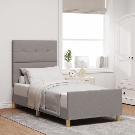 Estructura de Cama Taupe 90x200 cm Tela de , Camas y somieres - Ref: Foro24-3344701, Precio: 147,61 €, Descuento: %