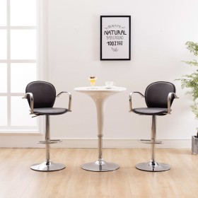 Taburetes de cocina reposabrazos 2 uds cuero sintético marrón en Taburetes de cocina | Comprar online en Foru.es