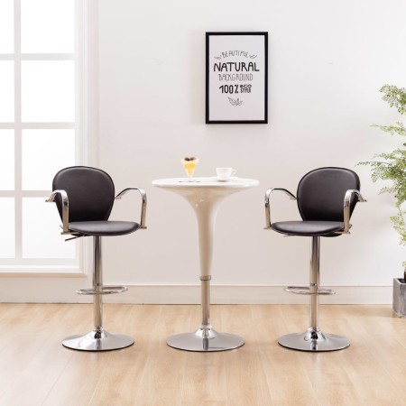 Taburetes de cocina reposabrazos 2 uds cuero sintético marrón en Taburetes de cocina | Comprar online en Foru.es