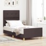 Estructura de cama Marrón Oscuro 100x200 cm Tela de , Camas y somieres - Ref: Foro24-3344707, Precio: 146,94 €, Descuento: %