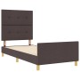 Estructura de cama Marrón Oscuro 100x200 cm Tela de , Camas y somieres - Ref: Foro24-3344707, Precio: 146,94 €, Descuento: %