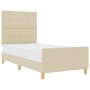 Estructura de Cama Crema 100x200 cm Tela de , Camas y somieres - Ref: Foro24-3344709, Precio: 141,68 €, Descuento: %