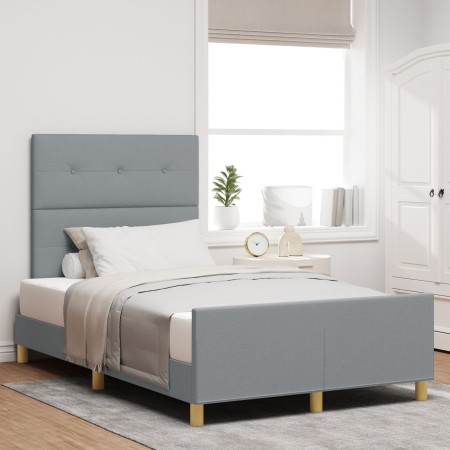 Estructura de Cama Gris Claro 120x190 cm de Tela de , Camas y somieres - Ref: Foro24-3344711, Precio: 174,80 €, Descuento: %