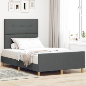 Estructura de Cama Gris Oscuro 120x200 cm Tela de , Camas y somieres - Ref: Foro24-3344719, Precio: 172,07 €, Descuento: %
