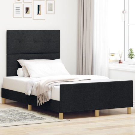 Estructura de Cama Negra 120x200 cm de Tela de , Camas y somieres - Ref: Foro24-3344720, Precio: 190,16 €, Descuento: %