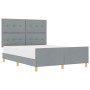 Cama Gris Claro 140x190 cm Tela de , Camas y somieres - Ref: Foro24-3344725, Precio: 215,09 €, Descuento: %