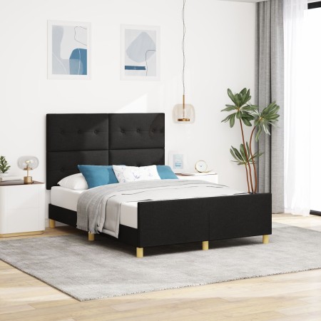 Estructura de Cama Negra 140x190 cm de Tela de , Camas y somieres - Ref: Foro24-3344727, Precio: 215,02 €, Descuento: %
