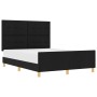 Estructura de Cama Negra 140x190 cm de Tela de , Camas y somieres - Ref: Foro24-3344727, Precio: 215,02 €, Descuento: %
