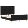 Estructura de Cama Negra 140x190 cm de Tela de , Camas y somieres - Ref: Foro24-3344727, Precio: 215,02 €, Descuento: %