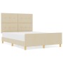 Estructura de Cama Crema 140x190 cm Tela de , Camas y somieres - Ref: Foro24-3344730, Precio: 239,06 €, Descuento: %