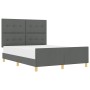 Estructura de Cama Gris Oscuro 140x200 cm de Tela de , Camas y somieres - Ref: Foro24-3344733, Precio: 220,85 €, Descuento: %