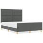 Estructura de Cama Gris Oscuro 140x200 cm de Tela de , Camas y somieres - Ref: Foro24-3344733, Precio: 220,85 €, Descuento: %