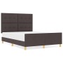 Marco de Cama Marrón Oscuro 140x200 cm de Tela de , Camas y somieres - Ref: Foro24-3344735, Precio: 233,95 €, Descuento: %