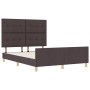 Marco de Cama Marrón Oscuro 140x200 cm de Tela de , Camas y somieres - Ref: Foro24-3344735, Precio: 233,95 €, Descuento: %