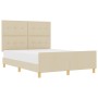 Estructura de Cama Crema 140x200 cm Tela de , Camas y somieres - Ref: Foro24-3344737, Precio: 226,58 €, Descuento: %