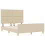 Estructura de Cama Crema 140x200 cm Tela de , Camas y somieres - Ref: Foro24-3344737, Precio: 226,58 €, Descuento: %