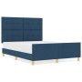 Estructura de Cama Azul 160x200 cm Tela de , Camas y somieres - Ref: Foro24-3344745, Precio: 247,19 €, Descuento: %