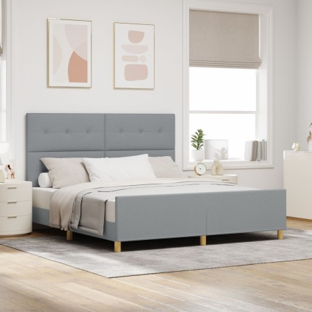 Estructura de Cama Gris Claro 180x200 cm Tela de , Camas y somieres - Ref: Foro24-3344746, Precio: 273,18 €, Descuento: %