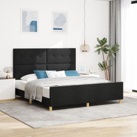 Estructura de Cama Negra 180x200 cm de Tela de , Camas y somieres - Ref: Foro24-3344748, Precio: 258,94 €, Descuento: %