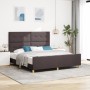 Estructura de Cama Marrón Oscuro 180x200 cm Tela de , Camas y somieres - Ref: Foro24-3344749, Precio: 258,31 €, Descuento: %