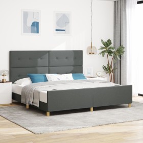 Marco de Cama Gris Oscuro 200x200 cm Tela de , Camas y somieres - Ref: Foro24-3344754, Precio: 252,02 €, Descuento: %